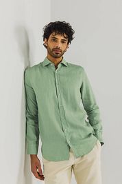 State Of Art Shirt Linen Green