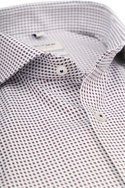 OLYMP Shirt Level 5 Print White Bordeaux