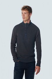 No Excess Mocker Pullover Navy Melange