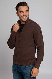 No Excess Cardigan Zipper Brown