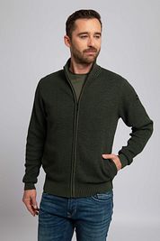 No Excess Cardigan Zipper Dark Green 