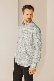 State Of Art Shirt Poplin Printed Light Blue