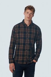 No Excess Shirt Corduroy Checks Navy