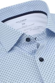 Olymp Level 5 Shirt Stretch Print Blue