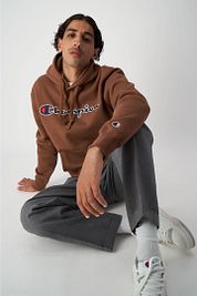 Champion Hoodie Logo Brown