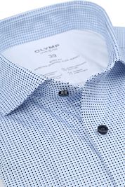 Olymp Level 5 Shirt Stretch Extra Long Sleeves Print Blue
