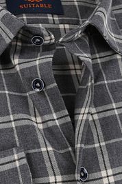 Suitable Shirt Smart Check Grey