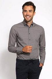 Suitable Shirt Print Brown 267-12