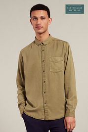 Dstrezzed Shirt Garment Dyed Tencel Khaki