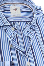 OLYMP Shirt Level 5 Body Fit Blue Stripes