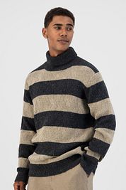 Dstrezzed Turtleneck Wool Mix Stripe Anthracite