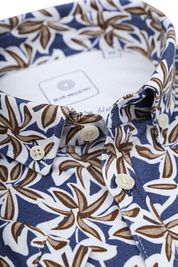 Blue Industry Short Sleeve Shirt Print Dark Blue