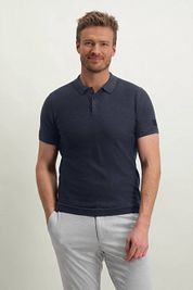State Of Art Knitted Polo Shirt Navy