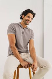 State Of Art Pique Polo Shirt Light Brown