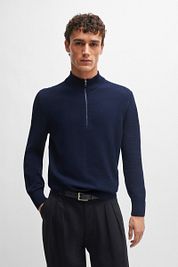 BOSS Ebrando-P Half Zip Sweater Navy
