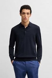 BOSS Gemello Long Sleeve Polo Shirt Navy