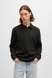 BOSS Petempestolong Long Sleeve Polo Shirt Black 