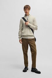 BOSS Kanobix Half Zip Sweater Ecru