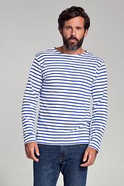 Armor-Lux Houat Sweater Stripes Cobalt Blue White  
