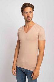 Alan Red T-Shirt V-Neck Stretch NOV Beige 2-Pack