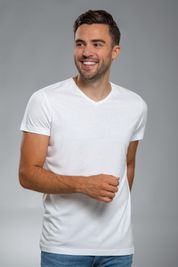 Suitable Vibambo T-Shirts V-Ausschnitt Weiß 6-Pack