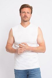 Alan Red Minto Singlet No Sleeves White 2-Pack