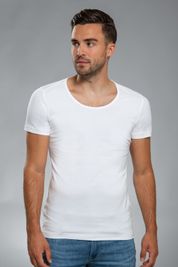 Suitable Otaru T-shirt Wide Round Neck White 4-Pack