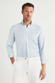 Hackett Hemd Garment Dyed Oxford Blau