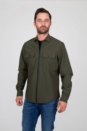 Suitable Jacket Shirt Dark Green