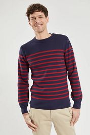 Armor-Lux Groix Sweater Stripes Navy Red