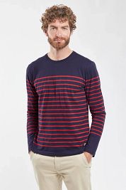 Armor-Lux Port-Louis T-Shirt Stripes Dark Blue Red