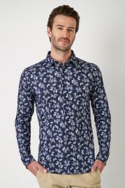 Desoto Shirt Print Denim Blooming Navy