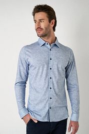 Desoto Shirt Flanel Melange Light Blue 