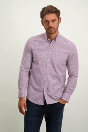 State Of Art Shirt Wool Pied De Poule Purple