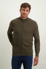 State Of Art Cardigan Zip Structure Olive Green