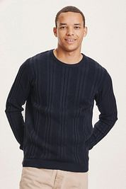 KnowledgeCotton Apparel Pullover Dark Blue