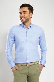 Suitable Overhemd Herringbone Lichtblauw