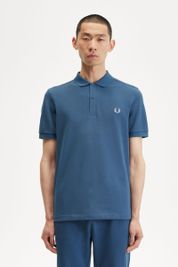 Fred Perry Polo Shirt Plain Mid Blue