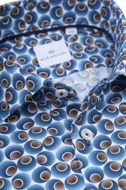Blue Industry Overhemd Print Kobaltblauw 