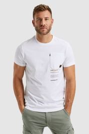 PME Legend Jersey T-Shirt Brusttasche Weiß 