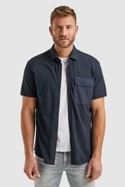 PME Legend Short Sleeve Overhemd Jersey Piqué Navy