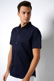 Desoto Short Sleeve Jersey Overhemd Print Navy