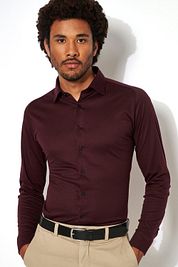 Desoto Shirt Non Iron Modern Kent Dark Purple
