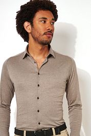 Desoto Shirt Non Iron Modern Kent Light Brown