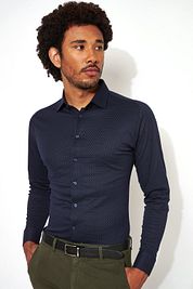 Desoto Shirt Kent Graphic Print Navy