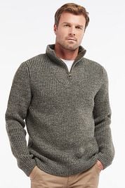 Barbour NewTyne Zip Pullover Wool Dark Green