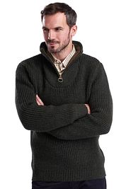 Barbour NewTyne Zip Pullover Wool Olive Green