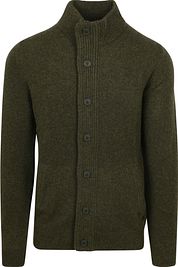 Barbour Zip Cardigan Lambswool Dark Green