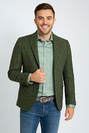 Suitable Birds Eye Sport Jacket Merino Wool Green