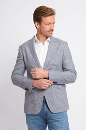 Suitable Blazer Pepita Linen Blue